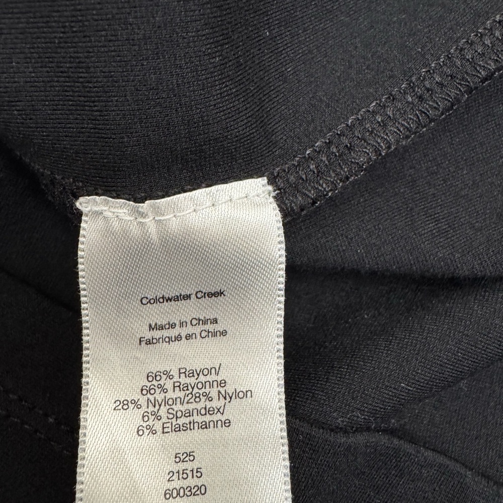 Coldwater Creek Black Pocket Knit Dress Size M Casual Minimalist - Picture 7 of 13